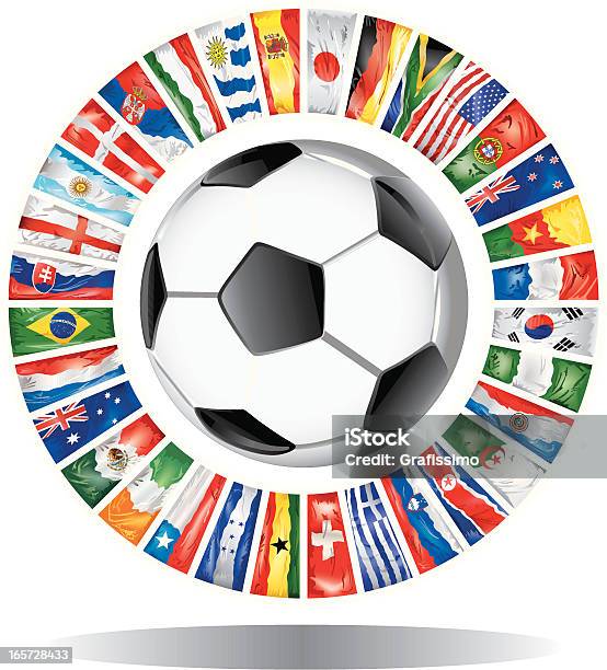 Cercles Avec Les Participants De Championnat Du Monde De Football De 2010 Vecteurs libres de droits et plus d'images vectorielles de Balle ou ballon