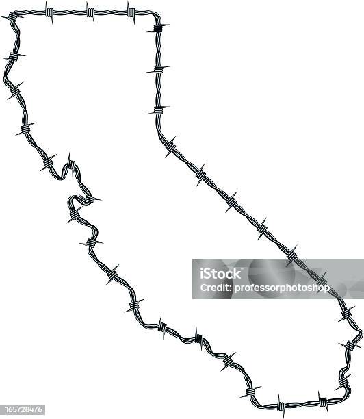 Barbed Wire California Stock Illustration - Download Image Now - Barbed Wire, American Culture, California