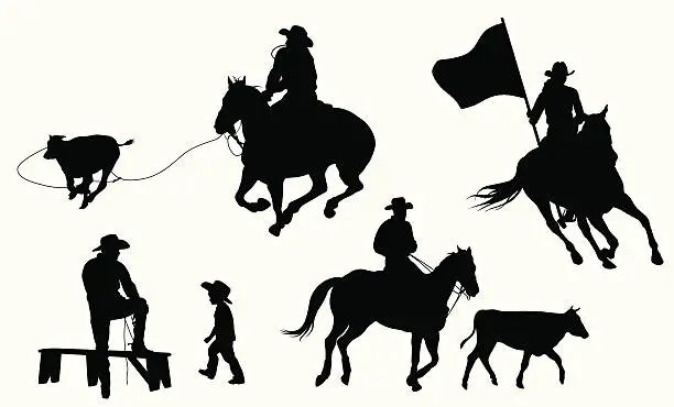 Vector illustration of rrr Rodeo Vector Silhouette