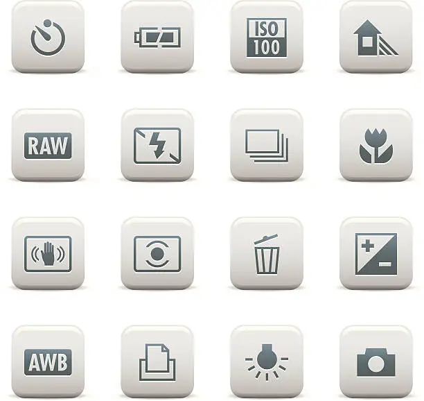 Vector illustration of Digital Camera Settings Buttons