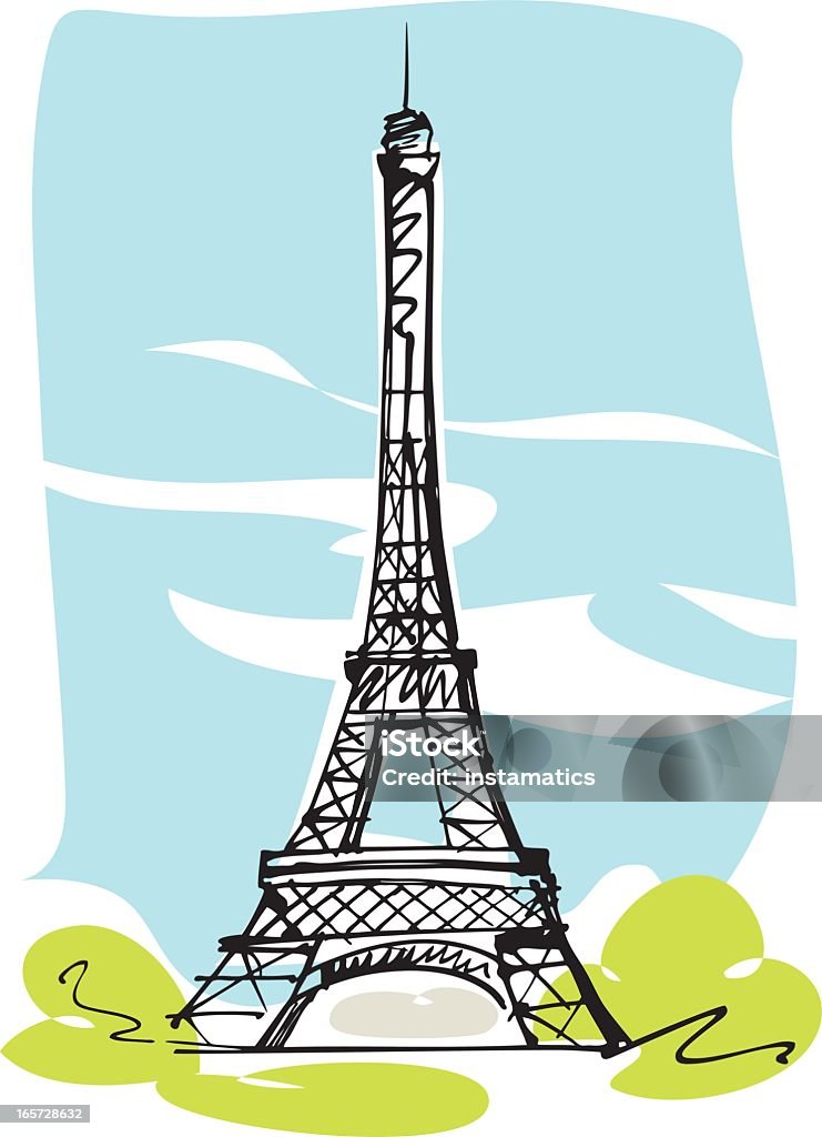 Eiffel Tower, Paris Drawing of the Eiffel Tower Eiffel Tower - Paris stock vector