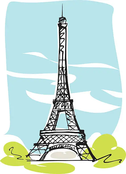 Vector illustration of Eiffel Tower, Paris