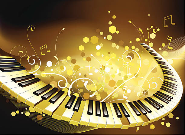 color of music vector art illustration