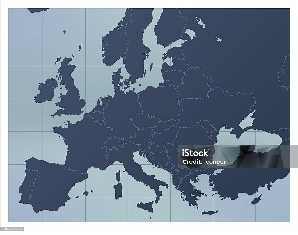 Европа карты темно-синий - Векторная графика Карта роялти-фри