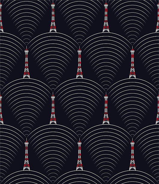 Wireless tower - seamless texture vector art illustration