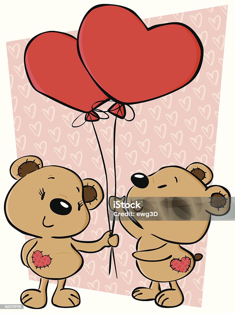 Valentine's Teddybären - Lizenzfrei Teddybär Vektorgrafik