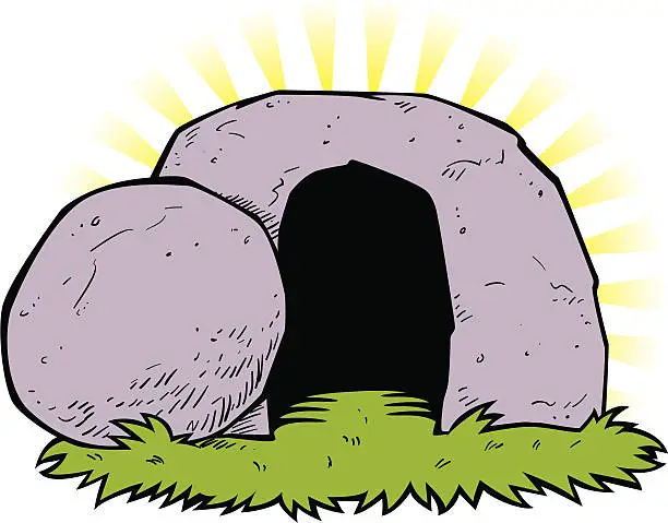 Vector illustration of easter tomb