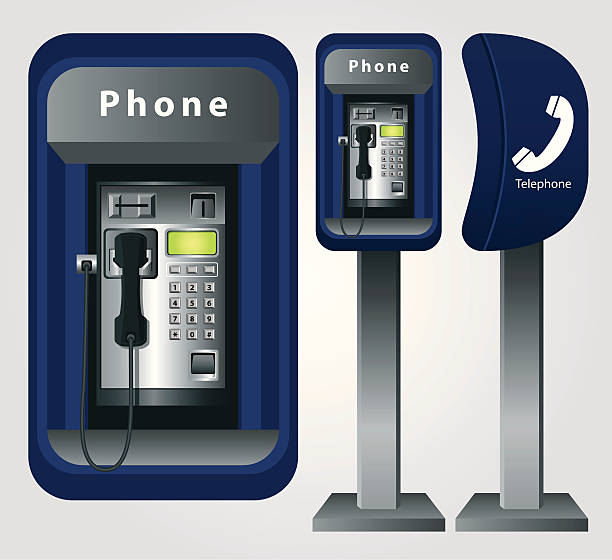 телефонная будка - coin operated pay phone telephone communication stock illustrations