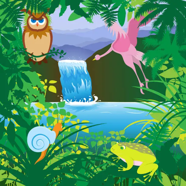 Vector illustration of Tropical Rainforest