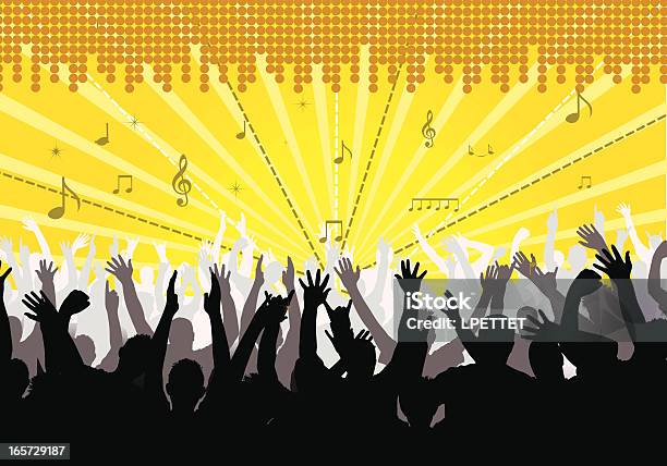 Multidão - Arte vetorial de stock e mais imagens de Amarelo - Amarelo, Clubbing, Comemoração - Conceito