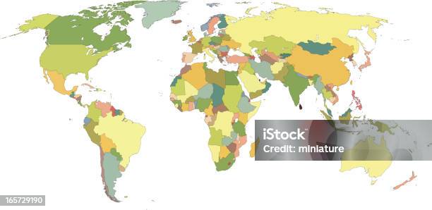 World Map Stock Illustration - Download Image Now - Africa, Asia, Atlantic Ocean