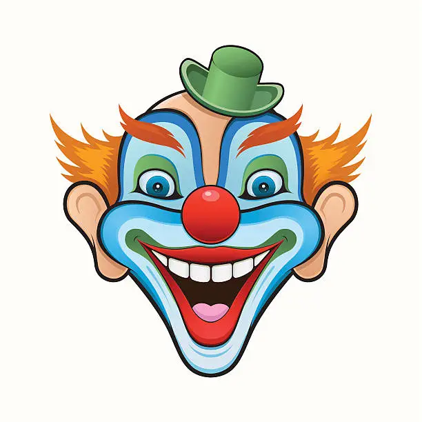 Vector illustration of Smiling Clown Face