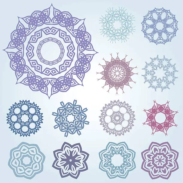 Vector illustration of Set of arabic and ancient patterns