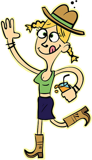 Drunk CowGirl This is a drunk cowgirl. clip art of dumb blonde stock illustrations
