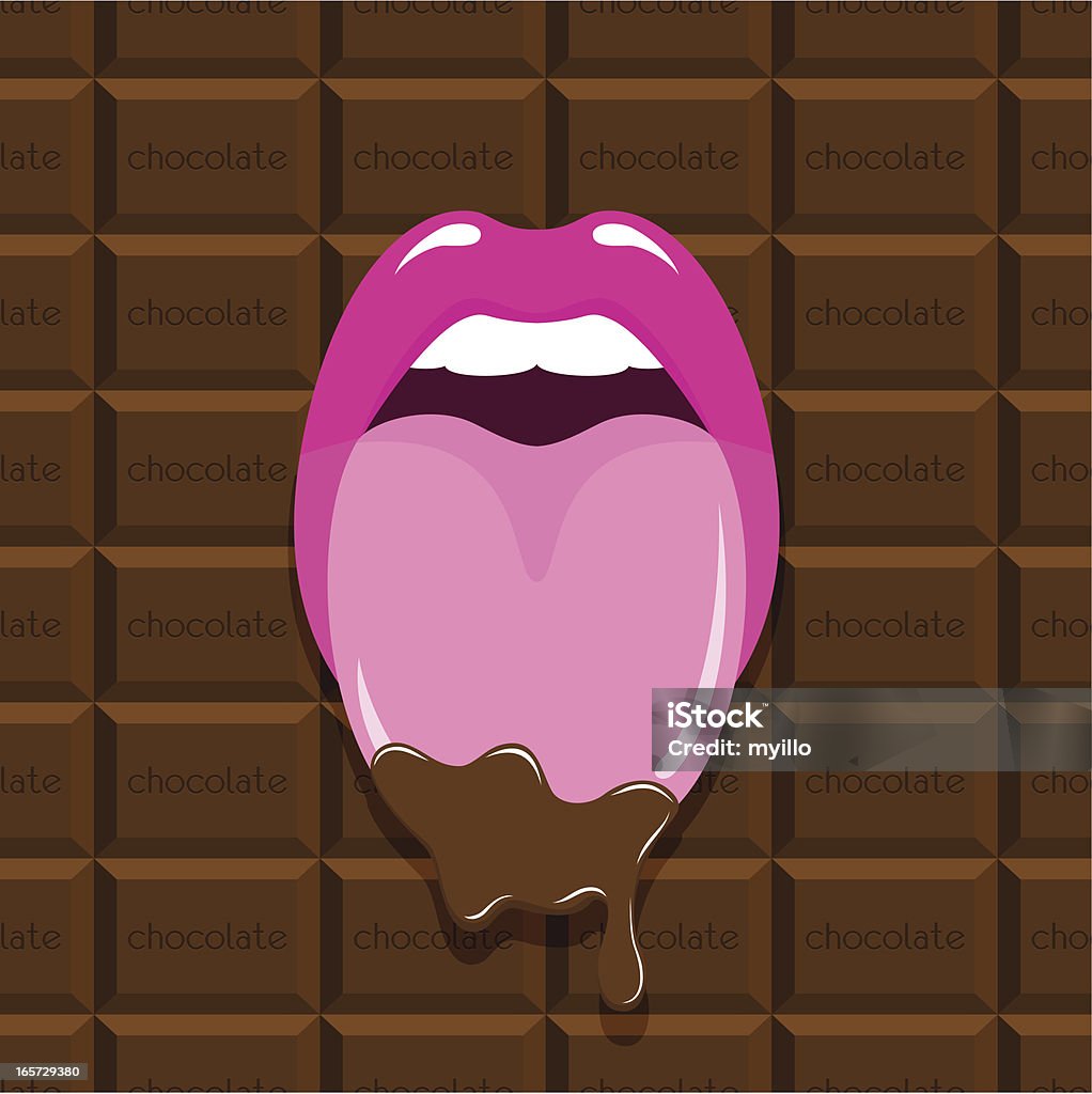 Liebe Schokolade choco-alkoholische - Lizenzfrei Lippen Vektorgrafik