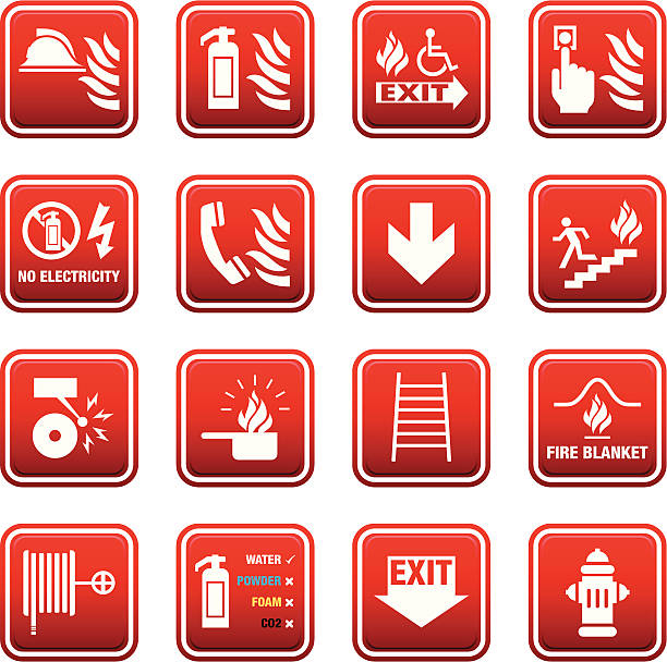 Fire Safety Signs vector art illustration
