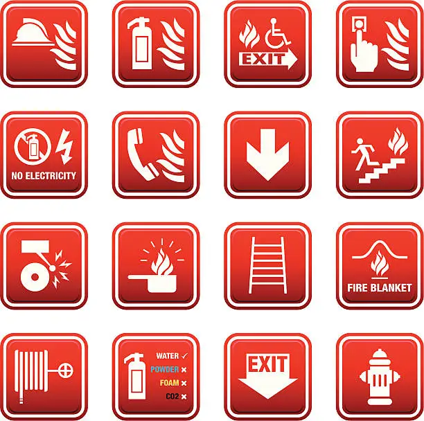 Vector illustration of Fire Safety Signs