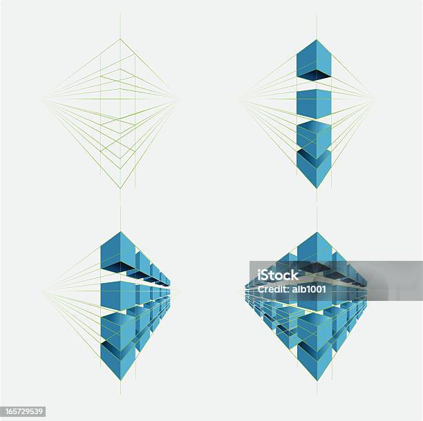Cube Geometry Stock Illustration - Download Image Now - Abstract, Architecture, Blue