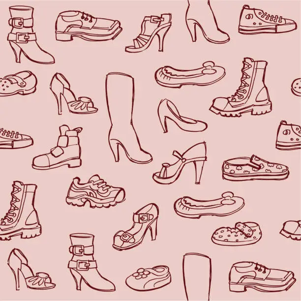 Vector illustration of Seamless Shoes