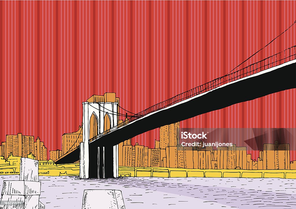 Pont de Brooklyn - clipart vectoriel de Brooklyn - New York libre de droits