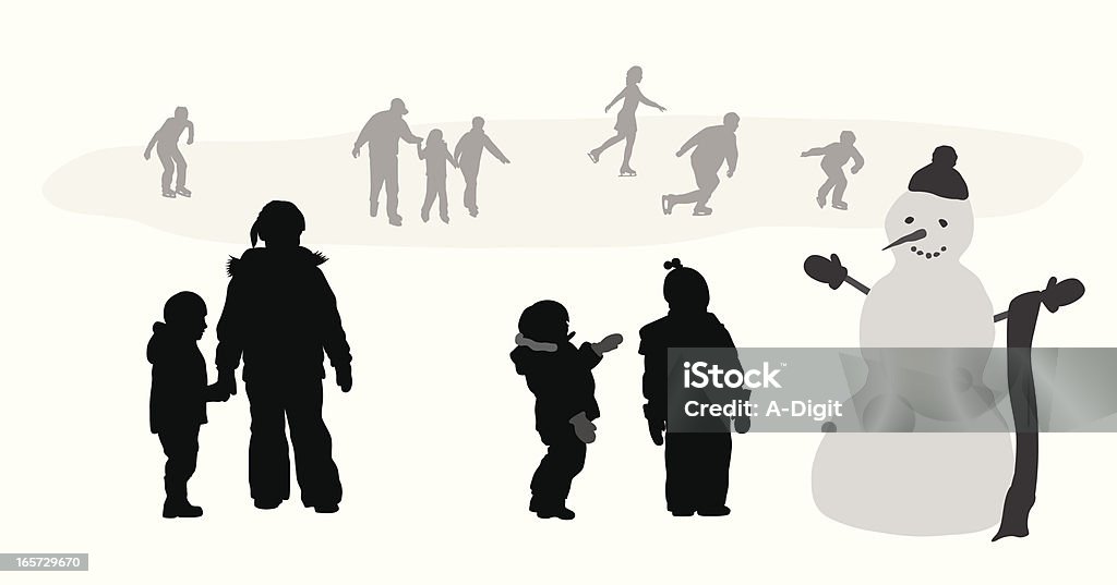 It's Winter Vector Silhouette A-Digit Child stock vector