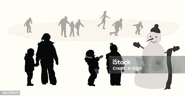 Its Winter Vector Silhouette Stock Illustration - Download Image Now - Child, In Silhouette, Winter