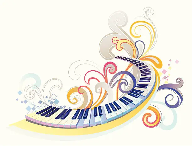 Vector illustration of color of music