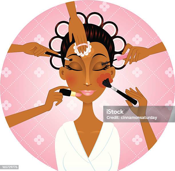 Ilustración de Afroamericana Mujer Aplicar Maquillaje y más Vectores Libres de Derechos de Mano humana - Mano humana, Pintalabios, Aplicar