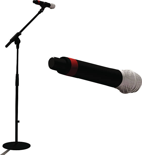 Microphone vector art illustration