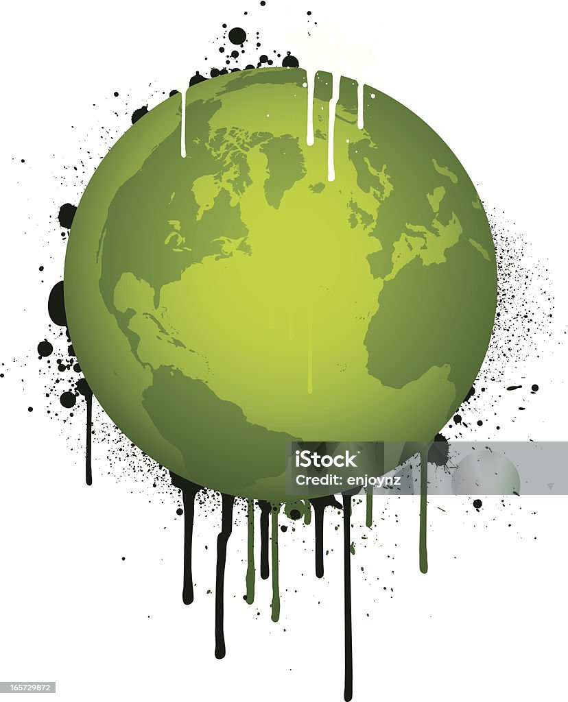 Treibhauseffekt - Lizenzfrei Globus Vektorgrafik