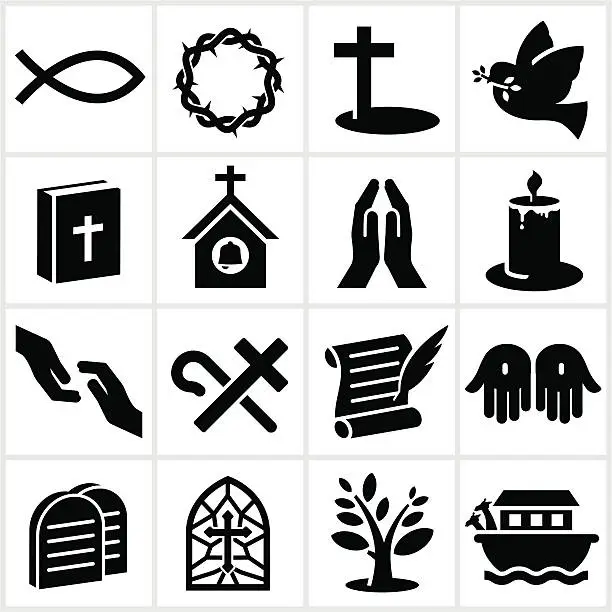 Vector illustration of Black Christianity Icons