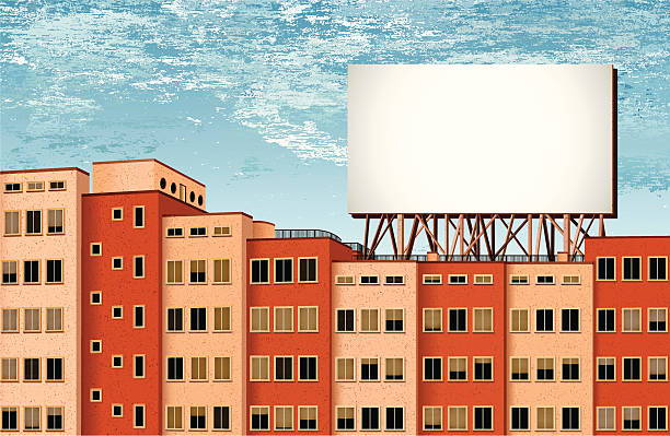 buildings and billboard with cloudy background red city buildings with huge wooden billboard on the roof. Individual elements and textures. Hi-res JPG included. See my collections linked below:http://i161.photobucket.com/albums/t234/lolon5/billboards.jpg high up city stock illustrations