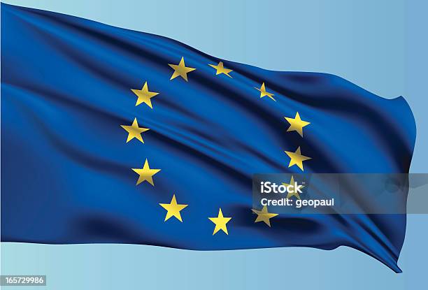 Флаг Европейского Союза — стоковая векторная графика и другие изображения на тему Флаг Европейского союза - Флаг Европейского союза, Без людей, Векторная графика