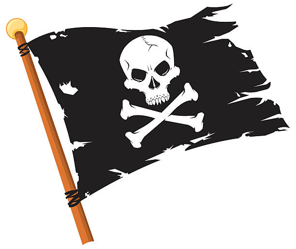 ilustraciones, imágenes clip art, dibujos animados e iconos de stock de bandera pirata jolly roger - pirate flag
