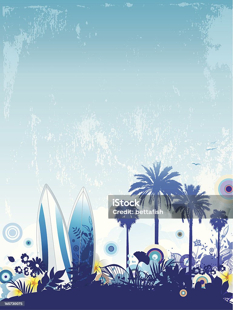 Fond de vacances tropicale - clipart vectoriel de Surf libre de droits