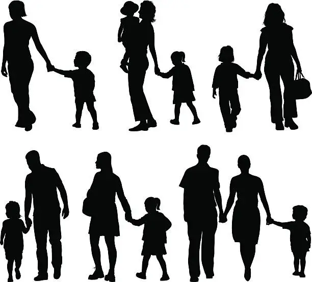 Vector illustration of Families