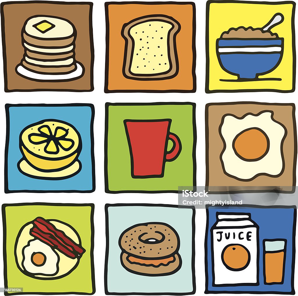 Śniadanie ikony - Grafika wektorowa royalty-free (Angielskie śniadanie)