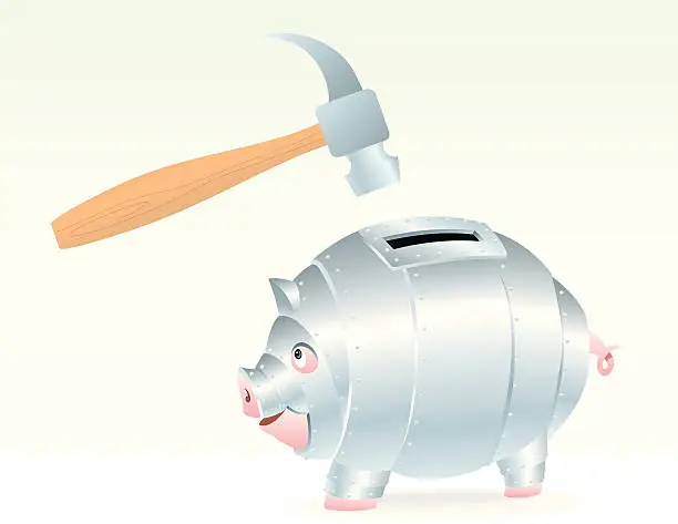 Vector illustration of Armored Piggy Bank