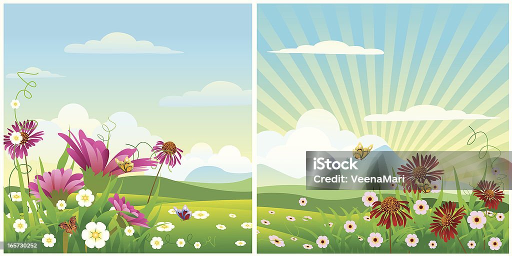 Paesaggio di primavera. - arte vettoriale royalty-free di Bellezza