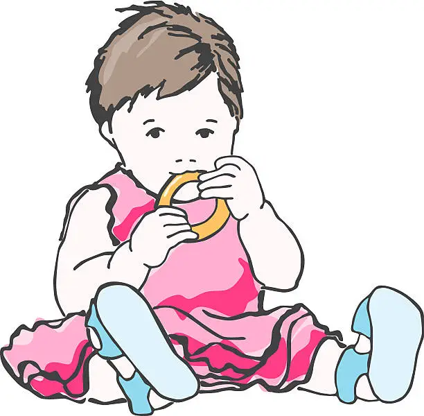Vector illustration of Baby girl