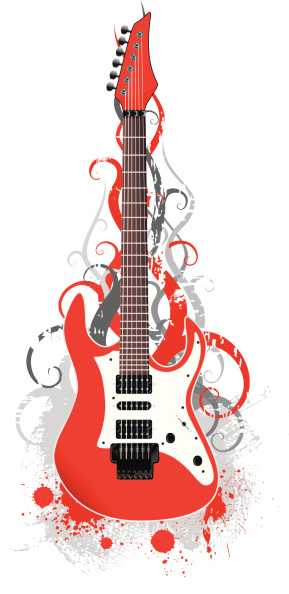 Modern guitar with grunge elements