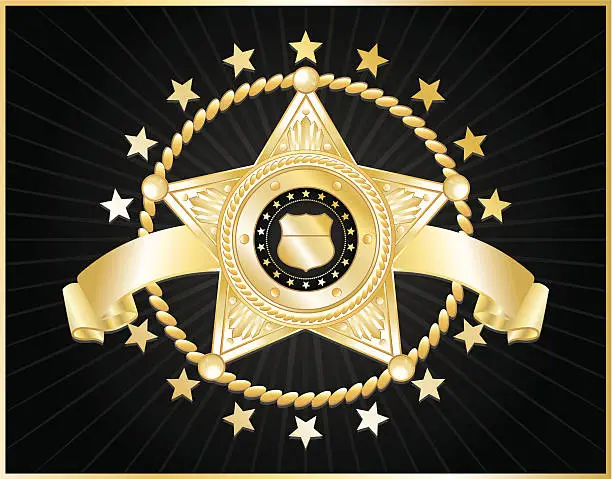 Vector illustration of 5-star police badge