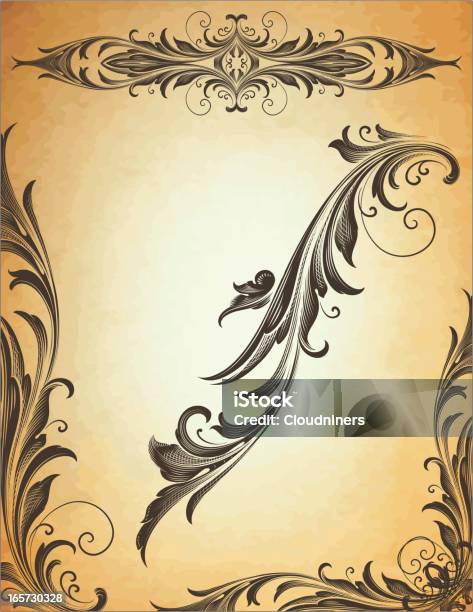 Classic Black Arabesque Scrollwork Stock Illustration - Download Image Now - 2000-2009, Antique, Art Nouveau