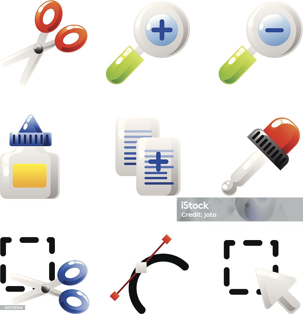 Editing icons (shiny series) Editing related icons. Choice stock vector