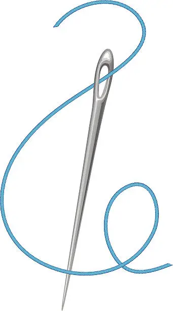 Vector illustration of sewing needle