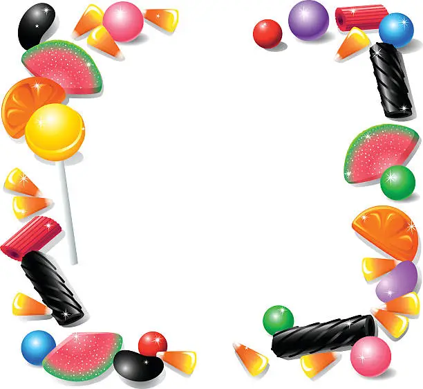 Vector illustration of Candy Frame with Licorice