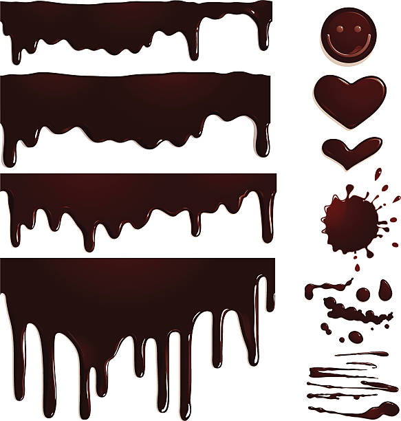 nahtlose chocolate drips und elementen - chocolate sauce stock-grafiken, -clipart, -cartoons und -symbole