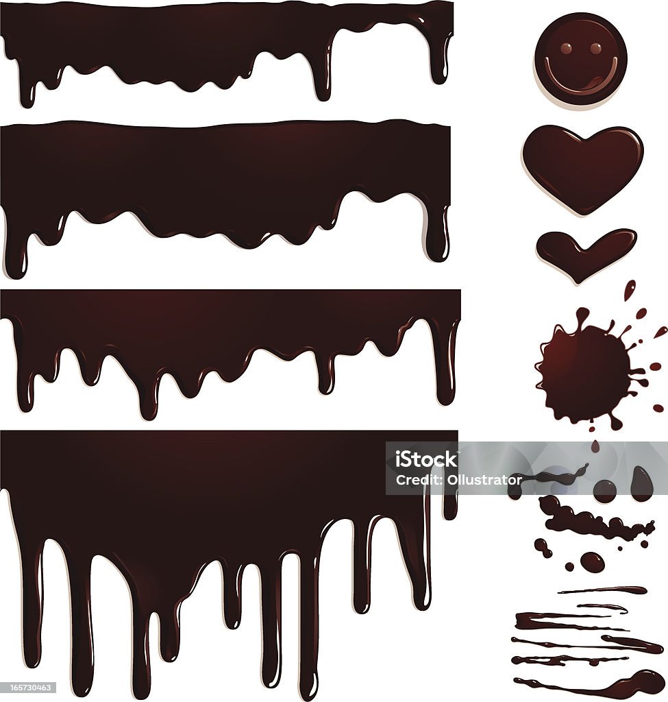 Seamless Chocolate drips and elements Vector illustration of seamless chocolate drips and elements Chocolate stock vector