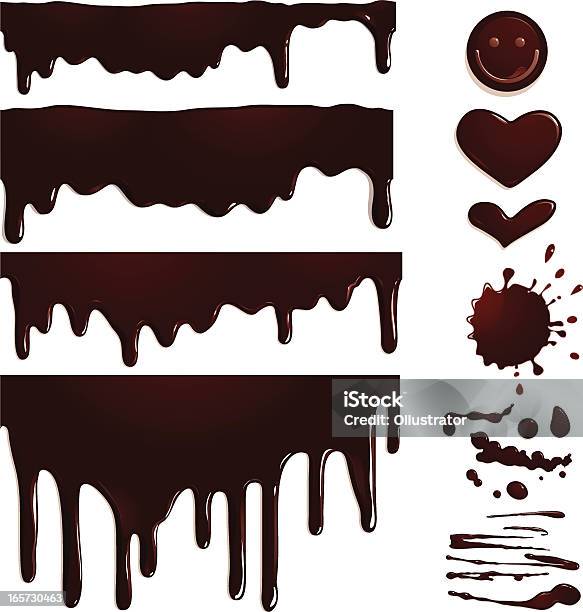 Seamless Chocolate Drips And Elements Stock Illustration - Download Image Now - Chocolate, Drop, Sauce