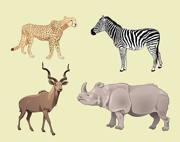 Vector illustration of Wild Animals